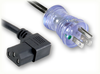 NEMA 5-15P HG CLEAR to IEC-60320-C13 RIGHT ANGLE HOME // Power Cords // Hospital Grade Power Cords // Clear Plugs And Connectors -- 0281.129ST - Image