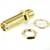SMA Female (Jack) to SMA Female (Jack) Bulkhead Adapter, Gold Plated Brass Body, High Temp, 1.23 VSWR - SM4934 - Fairview Microwave Inc.