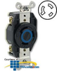 Leviton 30 AMP, 480V, Non-Grounding Single Flush Receptacle -- 2680 - Image