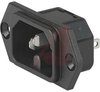 Inlet; Screw-On; 250 VAC; 10 A; gt 10 Megohms @ 500 VDC; 2 kV @ 50 Hz; Black - 70080625 - Allied Electronics, Inc.