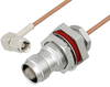 SMC Plug Right Angle to TNC Female Bulkhead Cable 60 Inch Length Using RG178 Coax - PE3W05426-60 - Pasternack