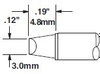 Metcal Smartheat Soldering Cartridge STTC-013 - Chisel Tip - 0.19 in Tip Length - 0.12 in Tip Width - STTC-013 - R. S. Hughes Company, Inc.