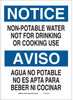 Brady B-120 Fiberglass Reinforced Polyester Rectangle White Water Sanitation Sign - 14 in Width x 20 in Height - Language English / Spanish - 39961 - 754476-39961 - R. S. Hughes Company, Inc.
