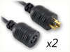 LOCKING NEMA L5-15P to LOCKING NEMA L5-15R x 2 HOME // Power Cords // High Voltage Power Cords // Locking Blade Power Cords - 0212.072 - Quail Electronics