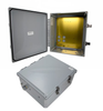 14x12x06 Polycarbonate Weatherproof Outdoor IP66 NEMA 4X Enclosure, Modified Base Drilled Mount DKGY -- TEPC141206-01 - Image