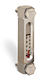 Aluminum Liquid Level Gage with Card Thermometer, 4” Centerline, Front Mount 1/2”-13 - B3540-30400BA2W - Oil-Rite Corp.