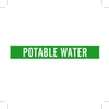 Brady B-946 White on Green Vinyl Self-Adhesive Pipe Marker - 2 1/4 in Height - 2 in Character Height - 14 in Length - Printed Msg = POTABLE WATER - 7219-1 - 754476-79026 - R. S. Hughes Company, Inc.