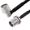 Low PIM RA 4.3-10 Male to 4.3-10 Female Bulkhead Cable 1/4 inch Superflexible Coax in 100 Cm - FMCA2244-100CM - Fairview Microwave Inc.
