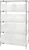 Open Wire Shelving, 5Shelves, 8Bins, Clr; Shelving Unit Type Quantum Storage - 42AC7075 - Newark, An Avnet Company