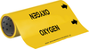 Brady B-946 Black on Yellow Vinyl Self-Adhesive Pipe Marker - 12 in Height - 30 ft Length - Printed Msg = OXYGEN with Left Arrow - 15586 - 754476-15586 - R. S. Hughes Company, Inc.