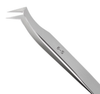 Excelta Three Star Utility Tweezers 6-S - Stainless Steel Angled Flat Sharp Point Tip - 0.01 in Tip Width - 4 1/2 in Length - 0.01 in Thick - EXCELTA 6-S - R. S. Hughes Company, Inc.