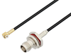 Snap-On MMBX Plug Right Angle to TNC Female Bulkhead Cable 8 Inch Length Using RG174 Coax - PE3C4043-8 - Pasternack