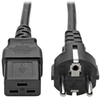 C19 to Schuko, EU Power Cord - 16A, 250V, 16 AWG, 8 ft. (2.4 m), Black -- P050-008 - Image