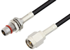 Slide-On BMA Plug Bulkhead to SMA Male Cable 60 Inch Length Using LMR-100 Coax - PE3C4927-60 - Pasternack