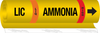 Brady B-689 Black / Orange / Red / White on Yellow Polyester Wrap-Around Pipe Marker - 1 1/4 in Character Height - Printed Msg = AMMONIA - 57992 - 754476-57992 - R. S. Hughes Company, Inc.