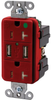 Usb Charger Duplex Receptacle, 20A, 125Vac, Red, Hospital Grade; Product Range Hubbell Wiring Devices - 88W3579 - Newark, An Avnet Company