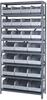 Open Shelving, 8Shelves, 24Bins, Grey; Shelving Unit Type Quantum Storage - 44AC9261 - Newark, An Avnet Company
