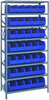 Open Shelving, 8Shelves, 35Bins, Blue; Shelving Unit Type Quantum Storage - 44AC8859 - Newark, An Avnet Company