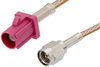 SMA Male to Violet FAKRA Plug Cable 24 Inch Length Using RG316 Coax - PE39343H-24 - Pasternack