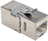 Cat6a Straight-Through Modular Shielded In-Line Snap-In Coupler with 90-Degree Down-Angled Port (RJ45 F/F), TAA -- N235-001-SH-6AD