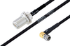 MIL-DTL-17 N Female Bulkhead to SMA Male Right Angle Cable 72 Inch Length Using M17/84-RG223 Coax - PE3M0049-72 - Pasternack