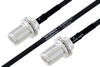 MIL-DTL-17 N Female Bulkhead to N Female Bulkhead Cable 18 Inch Length Using M17/84-RG223 Coax - PE3M0041-18 - Pasternack