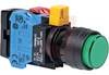 SWITCH;ILLUMINATED PUSH BUTTON 22MM MOMENTARY ROUND, EXTENDED, LED, GREEN 1NO -- 70174083