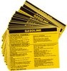 Brady B-928 Black on Yellow Rectangle Vinyl Hazardous Material Label - 4 1/2 in Width - 3 2/4 in Height - Printed Text = GASOLINE - 93544 - 754476-93544 - R. S. Hughes Company, Inc.