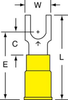 3M Scotchlok Yellow Locking Butted Vinyl Butted Fork & Spade Terminal MV10-10FBX - 1.03 in Length - 0.32 in Fork Width - #10 Stud - 051128-58766 - R. S. Hughes Company, Inc.