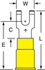 3M Scotchlok Yellow Locking Butted Nylon Butted Fork & Spade Terminal MNG10-8FFBK - 1.03 in Length - 0.32 in Fork Width - #8 Stud - 054007-02036 - R. S. Hughes Company, Inc.