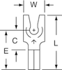3M Scotchlok Red Locking Butted Non-Insulated Butted Fork & Spade Terminal MU18-4FLK - 0.68 in Length - 0.25 in Fork Width - #4 Stud - 054007-01347 - R. S. Hughes Company, Inc.
