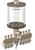 Clear View Multiple Feed Electro Lubricator, 1 qt Acrylic Reservoir, 7 Feeds, 1/8
