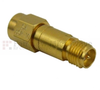 10 dB Fixed Attenuator SMA Reverse Polarity Male To SMA Reverse Polarity Female Up To 3 GHz Rated To 2 Watts With Brass Gold Body - SA3SR-10 - Fairview Microwave Inc.