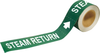 Brady Pipe Markers-To-Go B-946 White on Green Vinyl Self-Adhesive Pipe Marker - 2 in Height - 12 in Length - Printed Msg = STEAM RETURN with Right Arrow - 109741 - 754473-67977 - R. S. Hughes Company, Inc.