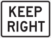 Brady B-959 Aluminum Rectangle White Stop Signs, Traffic Control Signs & Banners Sign - TEXT: KEEP RIGHT - 115491 - 754473-18492 - R. S. Hughes Company, Inc.