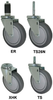 Stem Caster - Gray Soft Rubber Wheel - Model 3 - 3RF4X - Caster City, Inc.