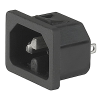 IEC Appliance Inlet C16, Snap-in Mounting, Front Side, Solder or Quick-connect Terminal -- 6110-4 - Image