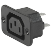 IEC Appliance Outlet F Shuttered, Screw-on Mounting, Front Side, Solder or Quick-connect Terminal -- 4721 - Image