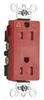 Duplex/Single Receptacle - TRIG26262-RED - Legrand - Pass & Seymour
