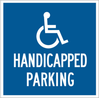 Brady B-120 Fiberglass Reinforced Polyester Square Blue Disabled Parking & Building Access Sign - 18 in Width x 18 in Height - TEXT: HANDICAPPED PARKING - 76871 - 754476-76871 - R. S. Hughes Company, Inc.
