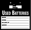 Brady B-235 Black on White Square Paper Health, Sanitation & Waste Label - 6 in Width - 6 in Height - Printed Text = USED BATTERIES - SHIPPER ADDRESS - 60365 - 754476-60365 - R. S. Hughes Company, Inc.