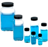Wide Mouth French Square Glass Bottles with Caps - 72483 - U.S. Plastic Corporation