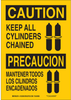 Brady B-401 Polystyrene Rectangle Yellow Chemical, Biohazard, Hazardous & Flammable Material Sign - 10 in Width x 14 in Height - Language English / Spanish - 125401 - 754473-73043 - R. S. Hughes Company, Inc.