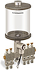 Clear View Multiple Feed Electro Lubricator, 1 qt Acrylic Reservoir, 5 Feeds, 1/4” OD Tube Outlets, 24VDC - B4462-032AB05024D1W - Oil-Rite Corp.
