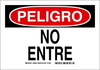 Brady B-401 High Impact Polystyrene Rectangle White Restricted Area / No Trespassing Sign - 10 in Width x 7 in Height - Language Spanish - TEXT: PELIGRO NO ENTRAR - 38628 - 754476-38628 - R. S. Hughes Company, Inc.