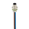 M12 Power Receptacle Connector: Male, rear mount, 5-pin(4+FE), L-coded, shielded, silver housing, 50 V AC / 60 V DC, 16 A - RSH6S 4L-034 - Belden Inc.