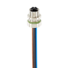 M12 Power Receptacle Connector: Female, front mount (positionable), 5-pin(4+FE), L-coded, shielded, silver housing, 50 V AC / 60 V DC, 16 A - RKP6S 4L-034 - Belden Inc.