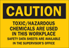 Brady B-120 Fiberglass Reinforced Polyester Rectangle Yellow Chemical, Biohazard, Hazardous & Flammable Material Sign - 14 in Width x 10 in Height - 70559 - 754476-70559 - R. S. Hughes Company, Inc.