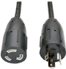 L5-20P to L5-20R Heavy-Duty Extension Cord - 20A, 125V, 12 AWG, 15 ft., Black, Locking Connectors -- P046-015-LL - Image