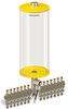 Yellow Color Key, Clear View Multiple Feed Electro Lubricator, 1 gal Acrylic Reservoir, 14 Feeds, 1/4” OD Tube Outlets, 24VDC - B5162-128AB14024D1YW - Oil-Rite Corp.